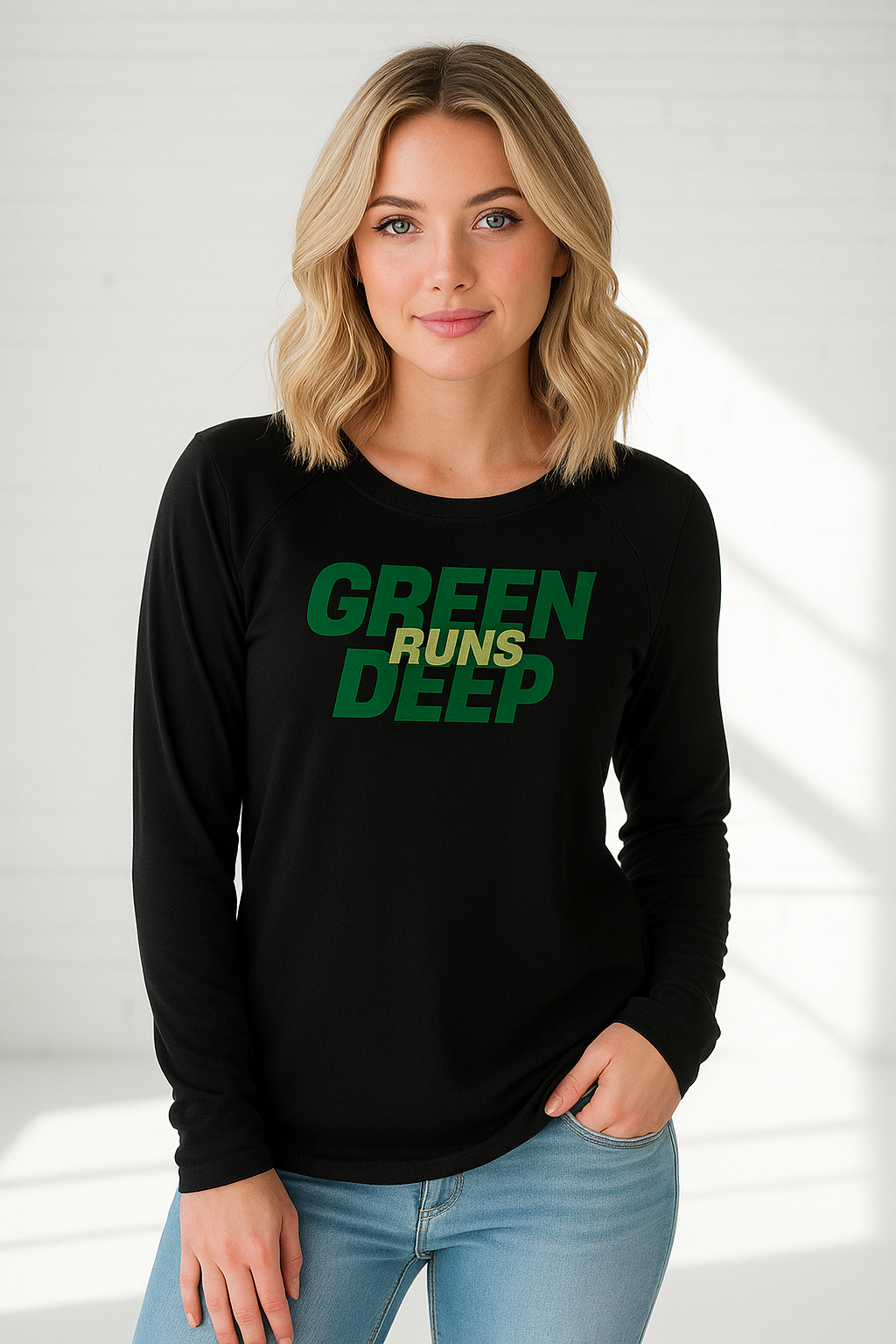 Green Runs Deep Women's Long Sleeve Tee