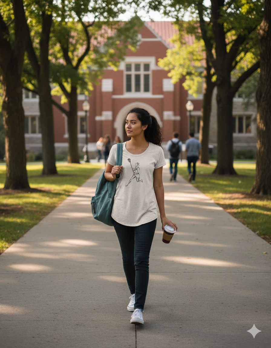 Women's Lacrosse Tee in Oat