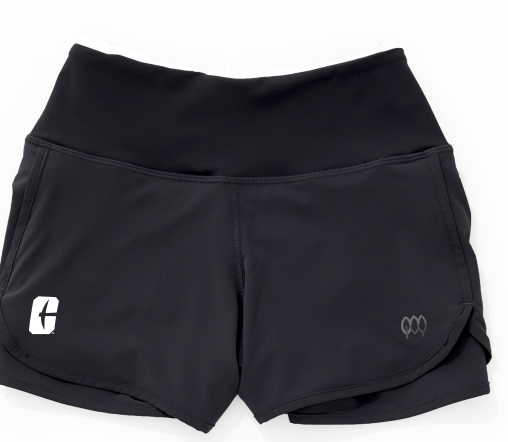 Women's Core Stretch Run Shorts - Black and Grey - All-in-C