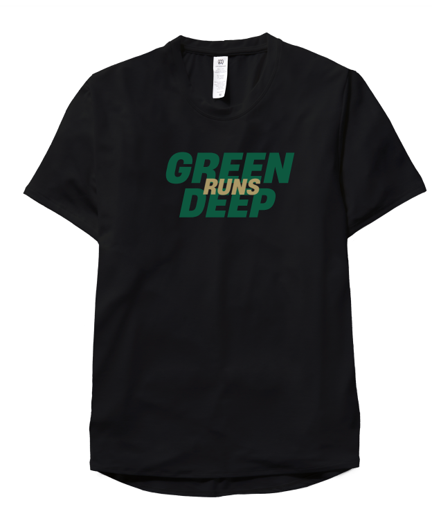 Green Runs Deep Unisex Shortsleeve Black Tee